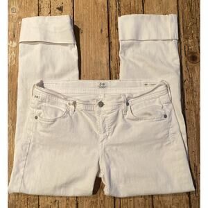 Citizens of Humanity Womens Size 28 White Dani Cuffed Cropped Straight Leg Jeans